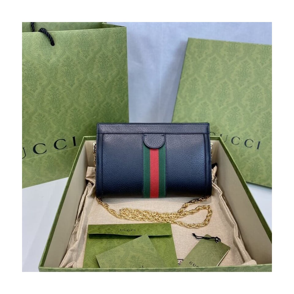 Gucci Ophidia Small Shoulder Bag in Black Leather view 11