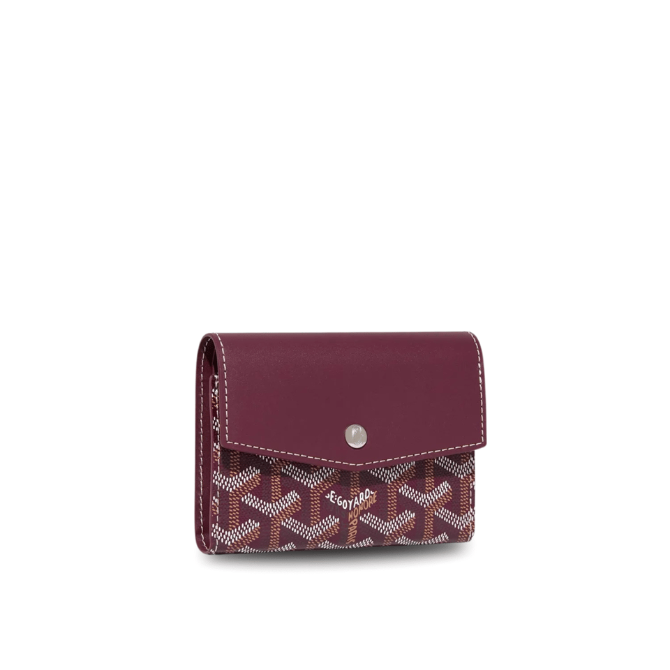 Goyard Saint-Gabriel Wallet 12 Cm Wine Red Calfskin And Goyardine Canvas 12cm