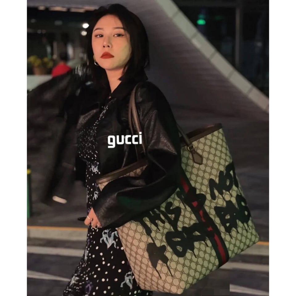 Balenciaga x Gucci Hacker Graffiti Large Tote Bag view 8