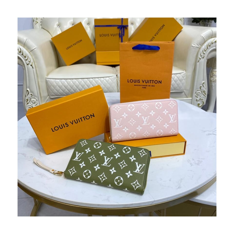 Louis Vuitton Monogram Empreinte Leather Zippy Wallet Khaki view 12
