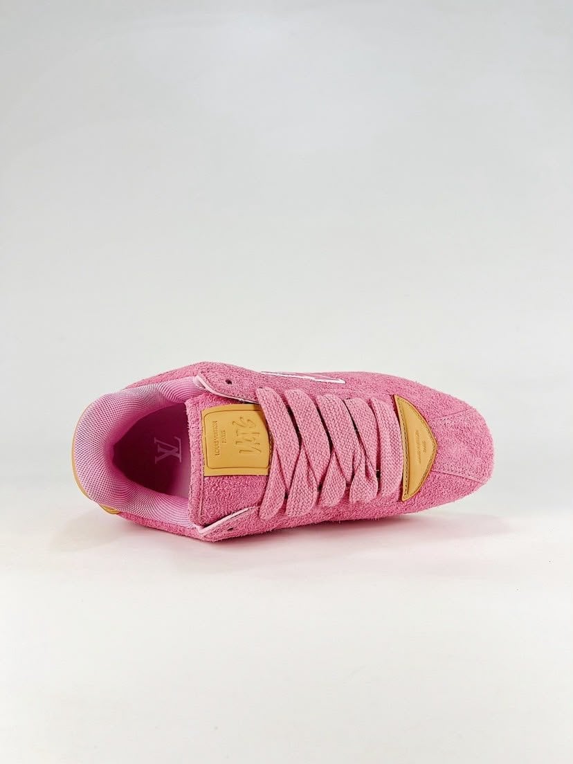 Louis Vuitton Buttersoft Sneakers Pink Color Suede Calfskin 1AKDF8 view 6