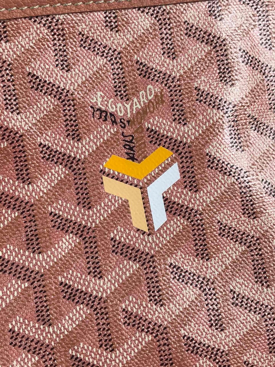 Goyard Saint Louis Pm Bag 34Cm Pink Canvas Chevroches Calfskin view 10