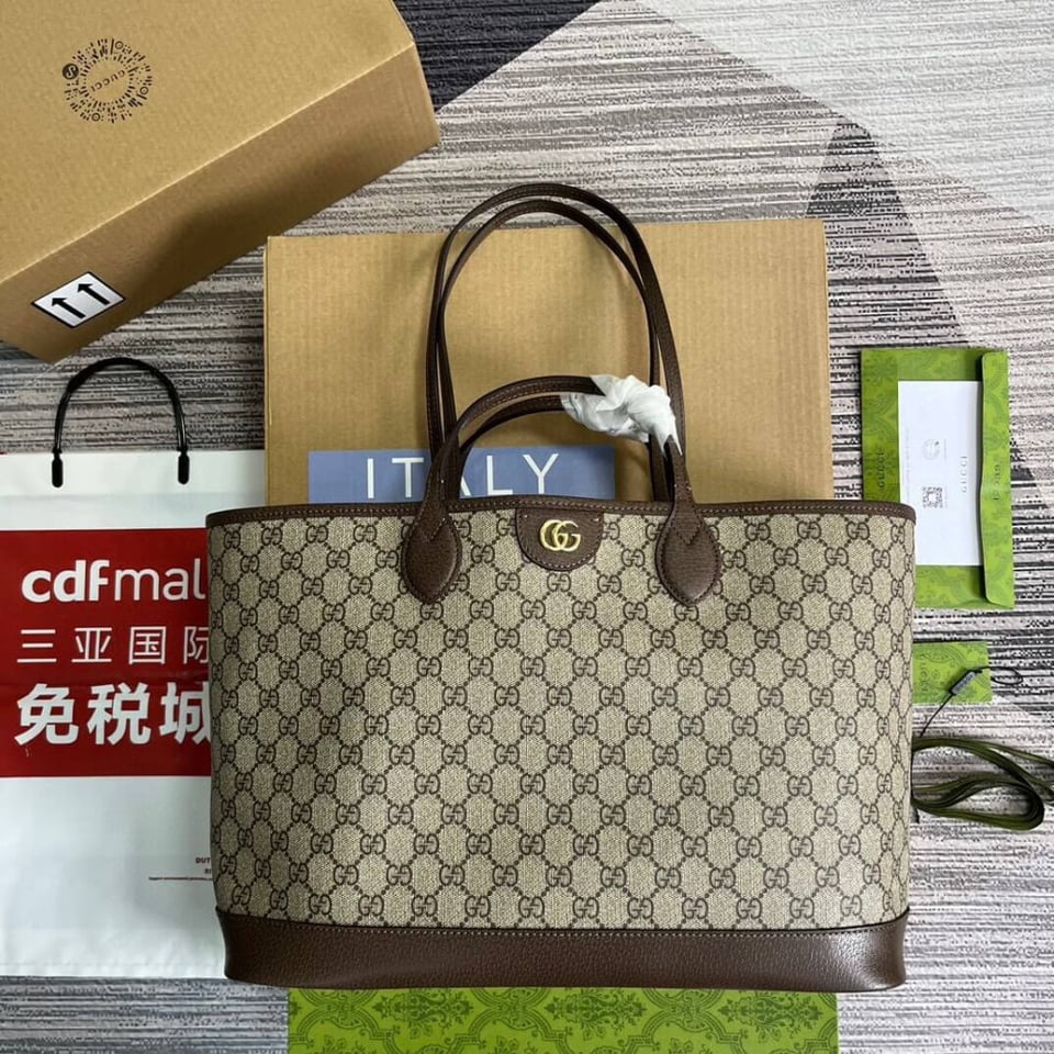 Gucci Ophidia GG Supreme Shoulder Tote Beige/Ebony 38.5cm/15.2in view 7