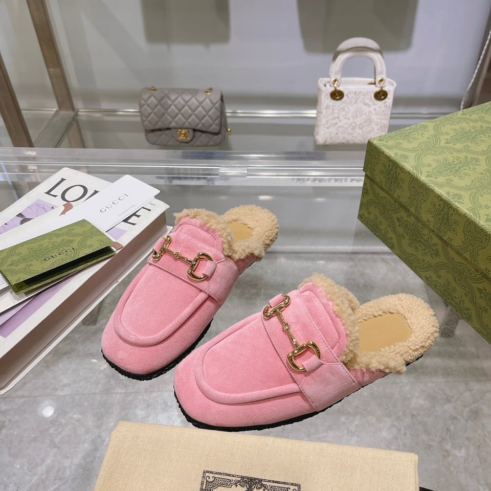 Gucci Women’S Mule With Horsebit Suede Leather Pink view 7