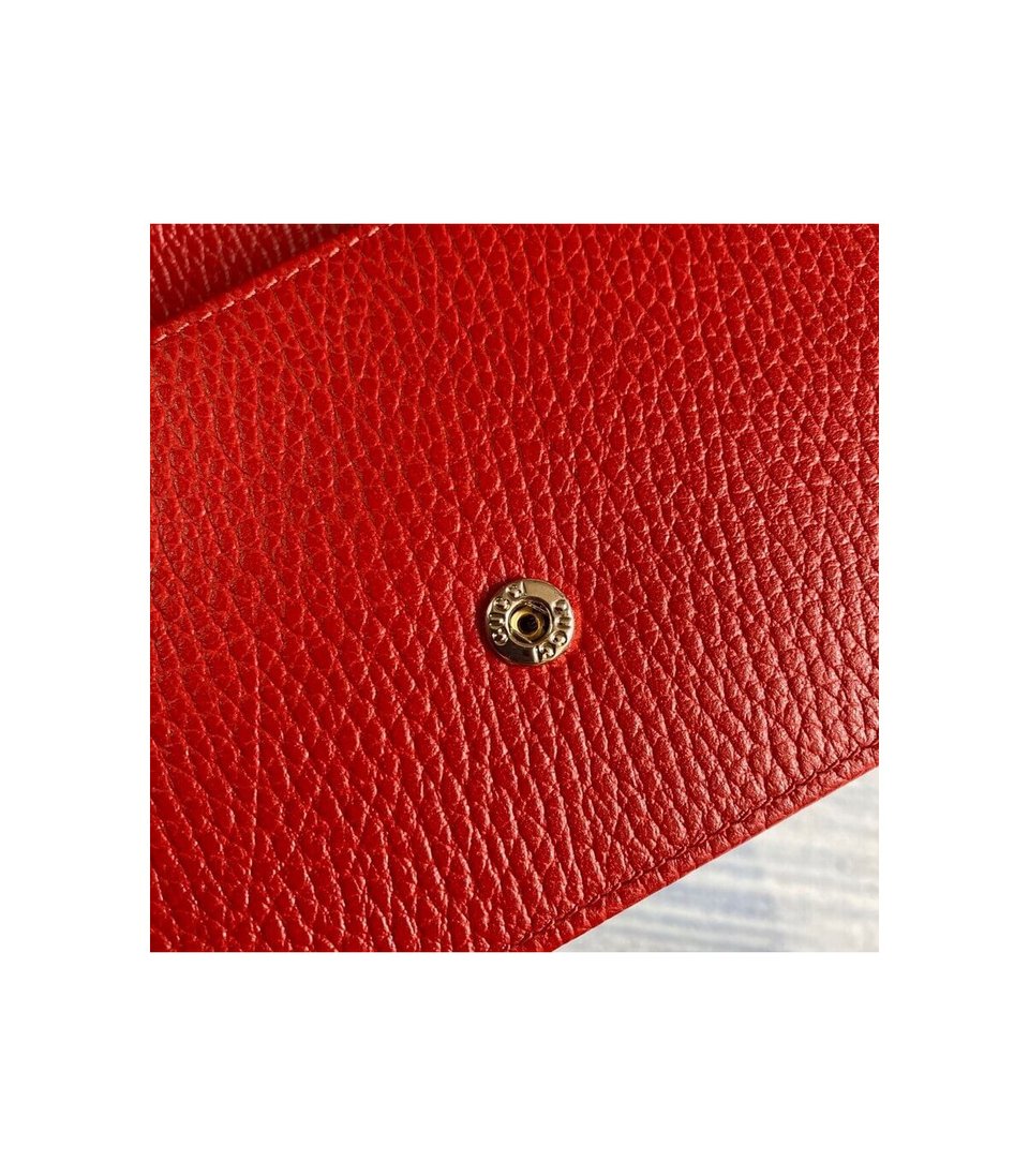 Gucci GG Interlocking Wallet On Chain Red view 11