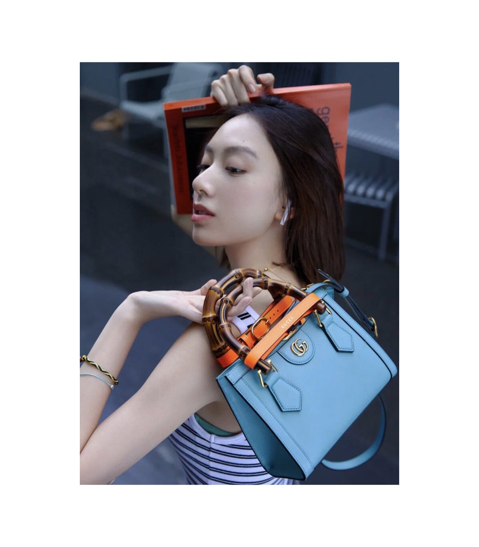 Gucci Diana Mini Tote Bag Light Blue view 8