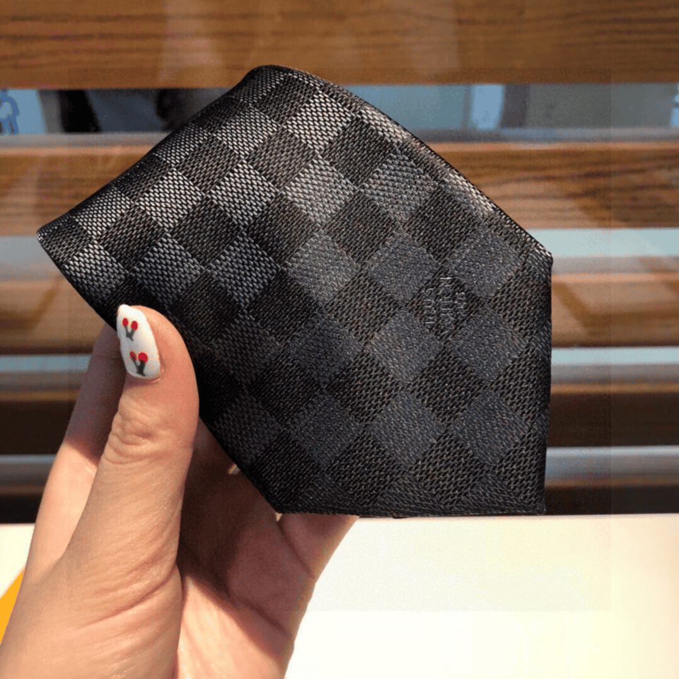 Louis Vuitton Black Damier Canvas Tie For Men view 8