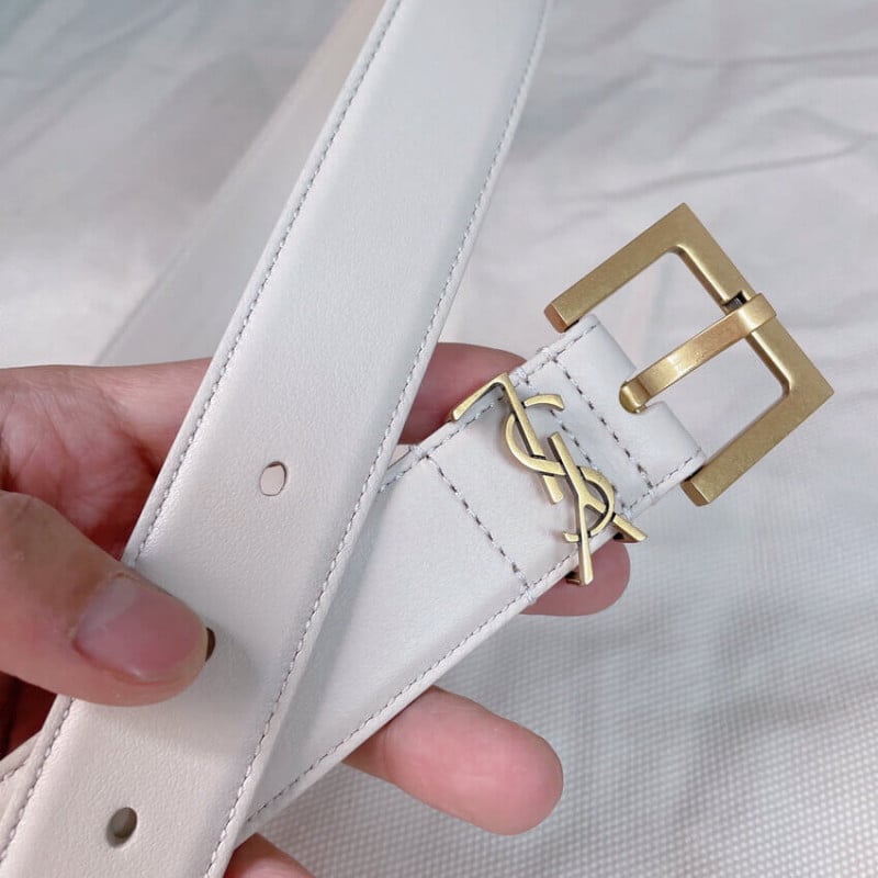 Saint Laurent Monogram Lacquer Leather 3.0cm Belt view 5