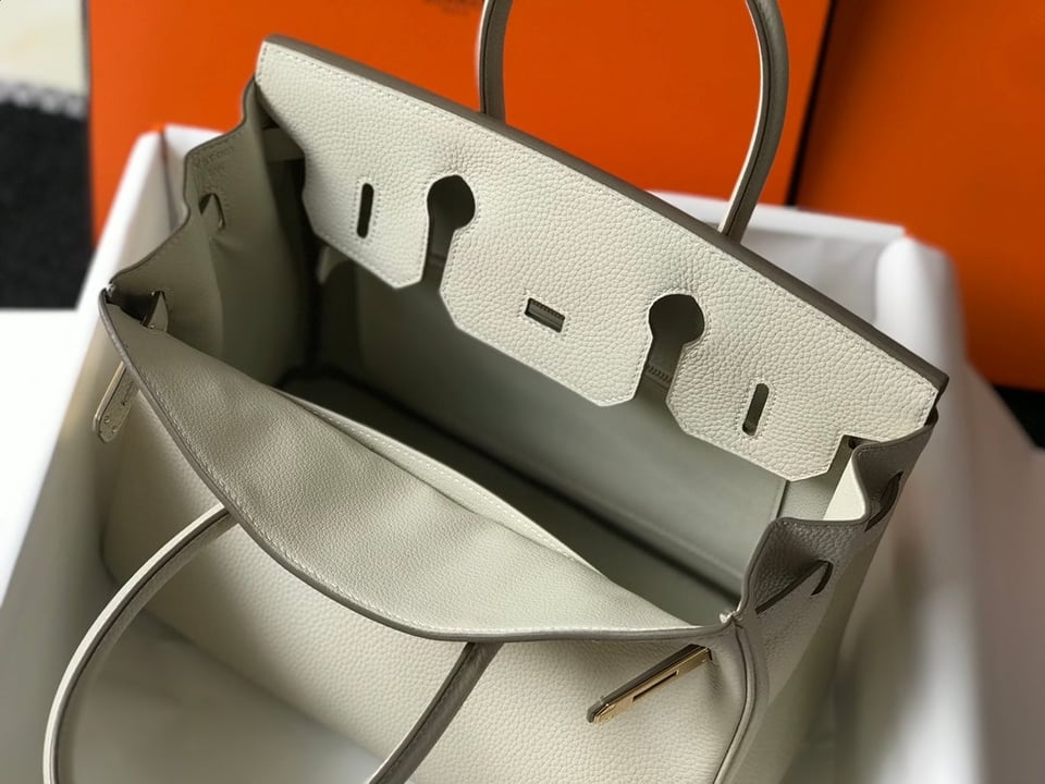 Hermes Birkin 35Cm Bag Ivory Togo Gold Hardware view 4