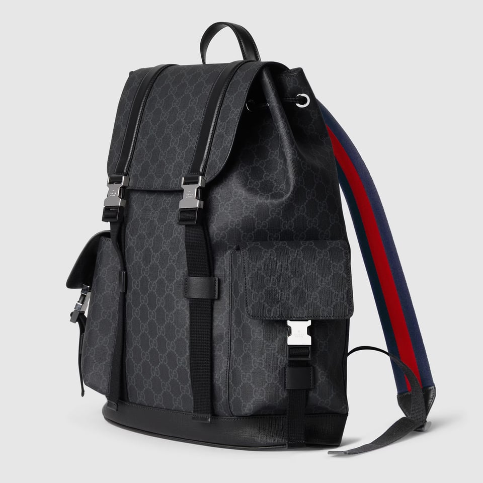 Gucci GG Black Large Backpack 792080 Black GG Supreme 35cm/13.8in view 7