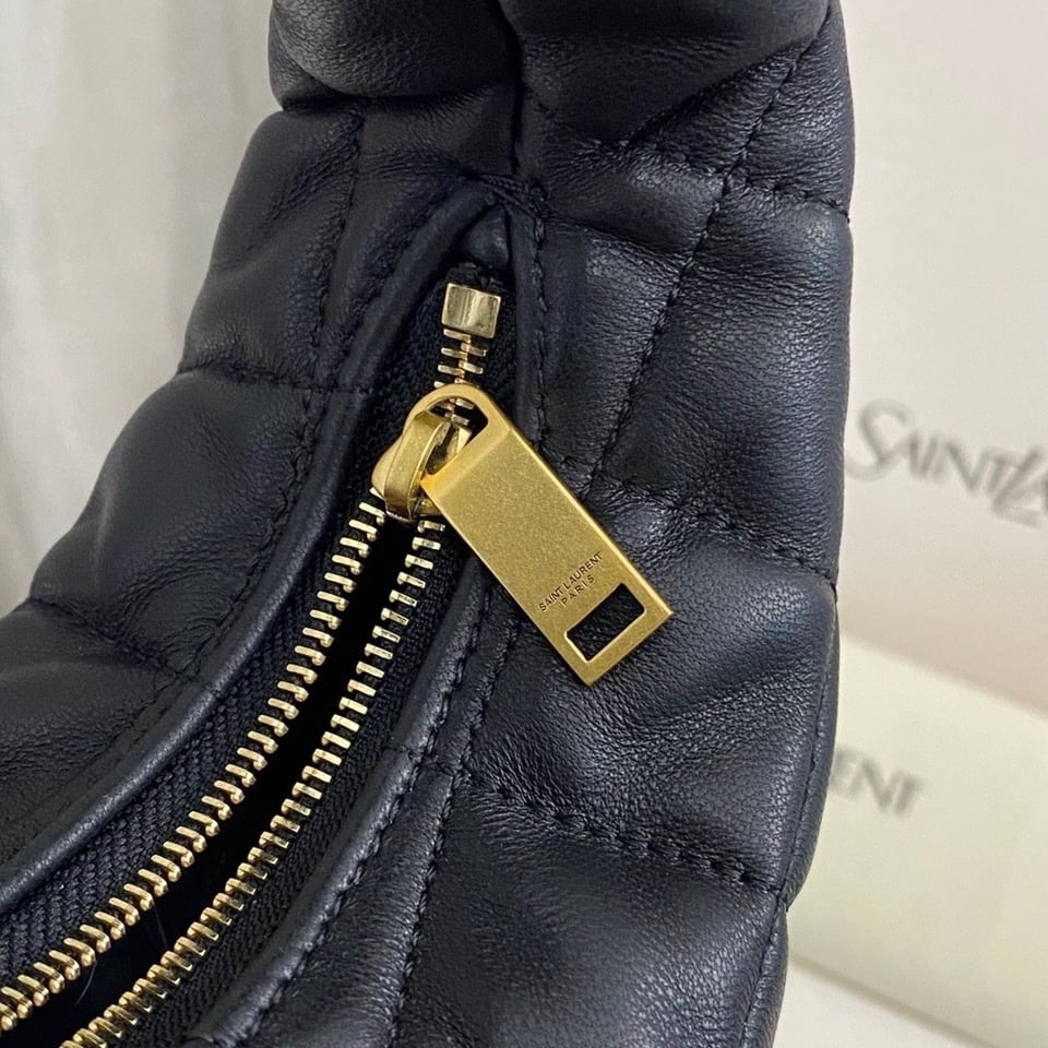 Saint Laurent Icarino Icare Mini Black Lambskin Hobo Bag 22cm/8.7 in view 10