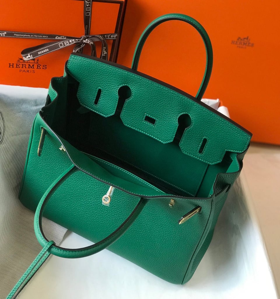 Hermes Birkin Green Togo Leather Gold Hardware view 5
