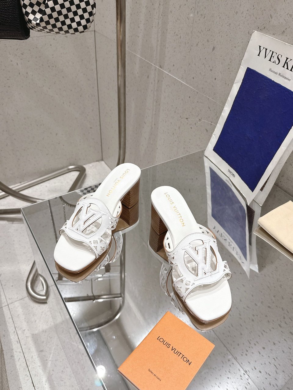Louis Vuitton LV Isola Flat Mule White Women – 5.5cm Heel / 2.17in view 5