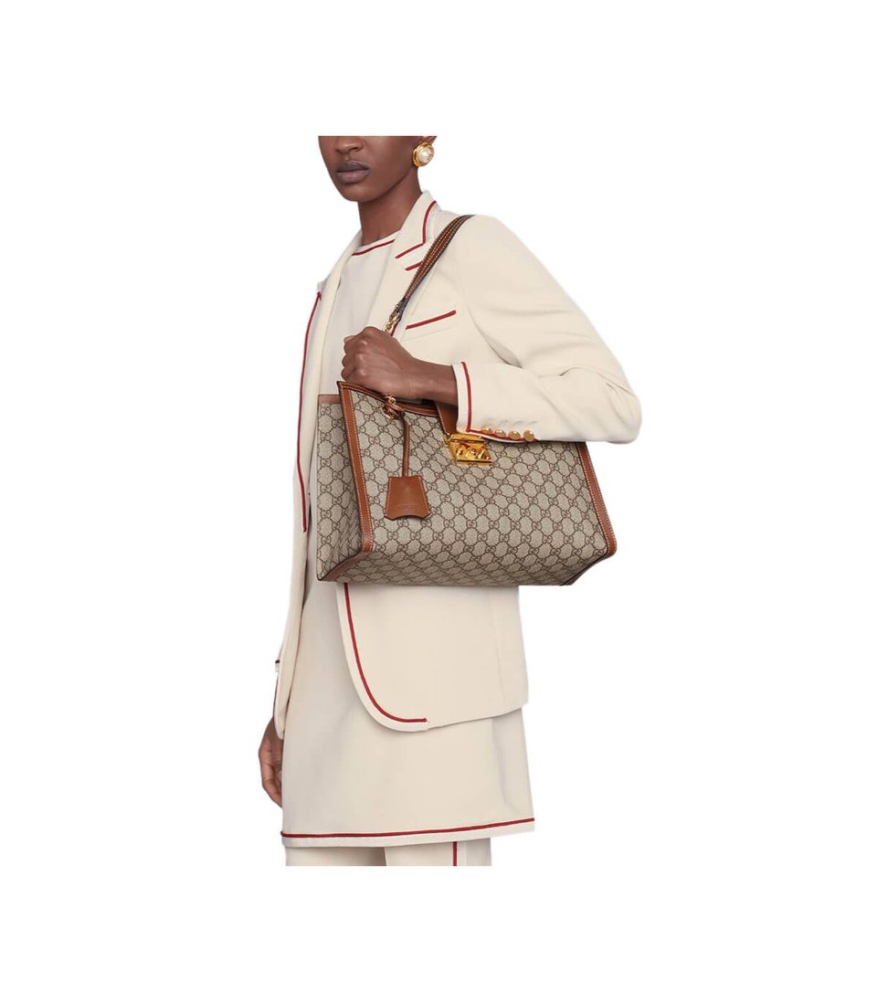 Gucci Padlock Medium GG Shoulder Bag Brown view 3
