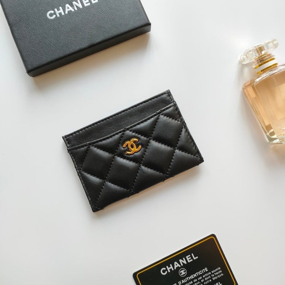 Chanel Card Holder 11.2 Black Calfskin Gold Icon view 2
