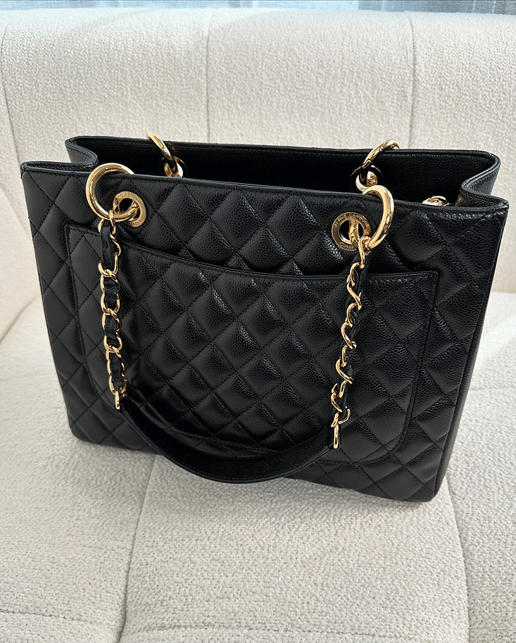 Chanel Classic Tote Bag Gold Toned Hardware Black 34cm view 6