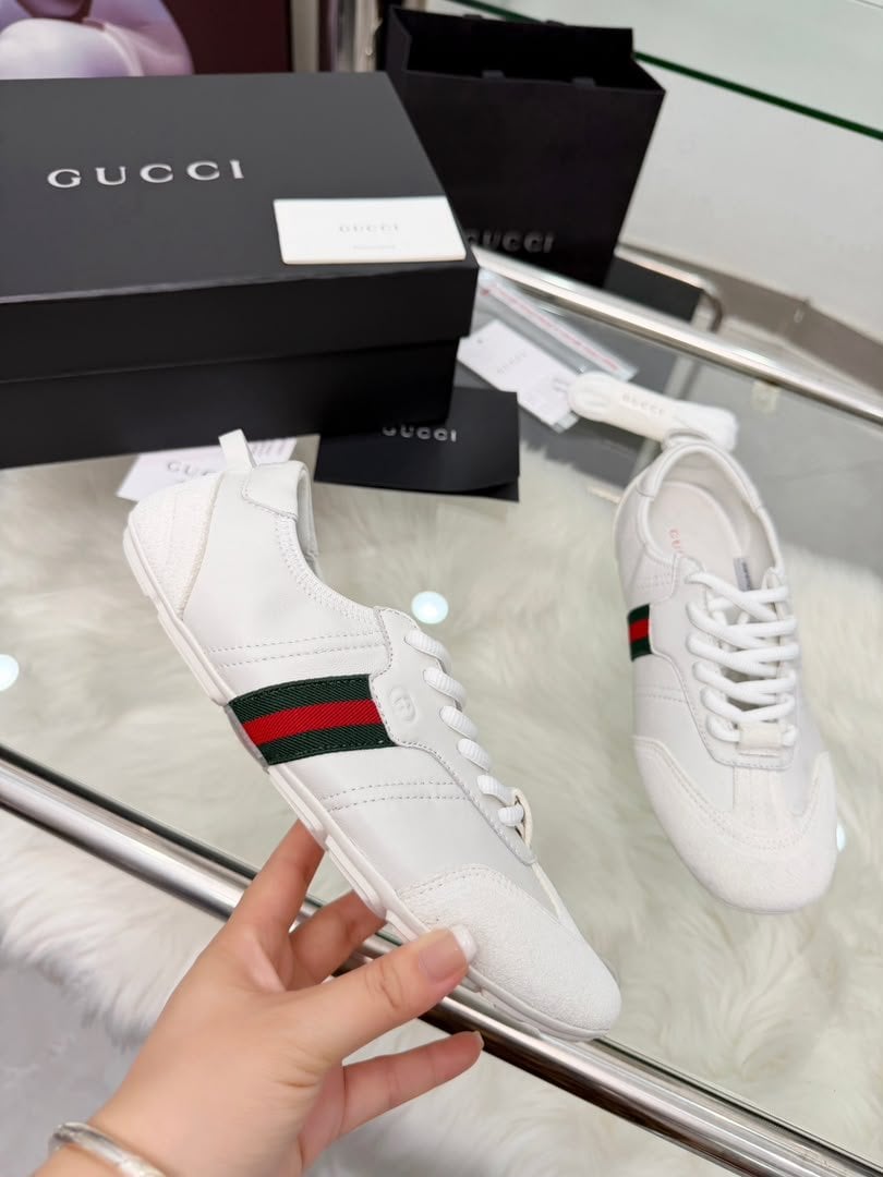 Gucci Flex Sneaker White Suede And Leather 874883 AAGY3 9049 For Women view 8
