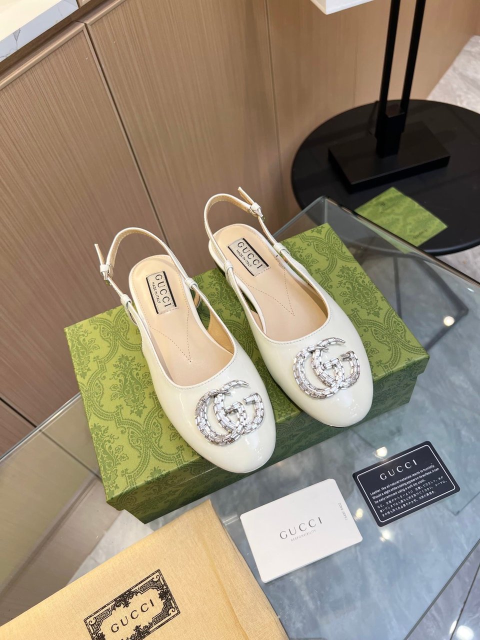Gucci Gg Crystal Slingback White view 8
