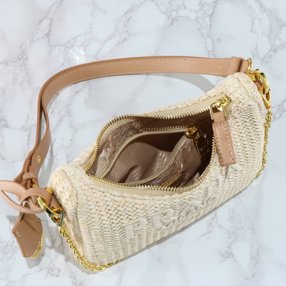 Prada Re Edition Crochet Bag Natural 22Cm view 3