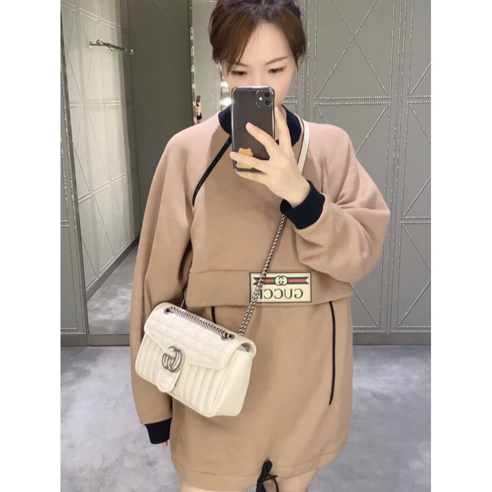 Gucci GG Marmont Small Shoulder Bag White view 4
