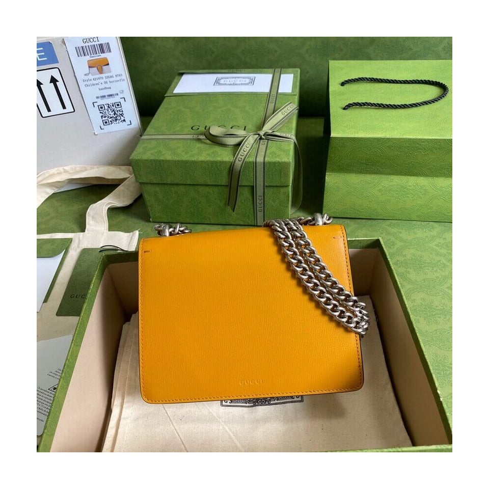 Gucci Dionysus Mini Bag Orange White Leather view 3