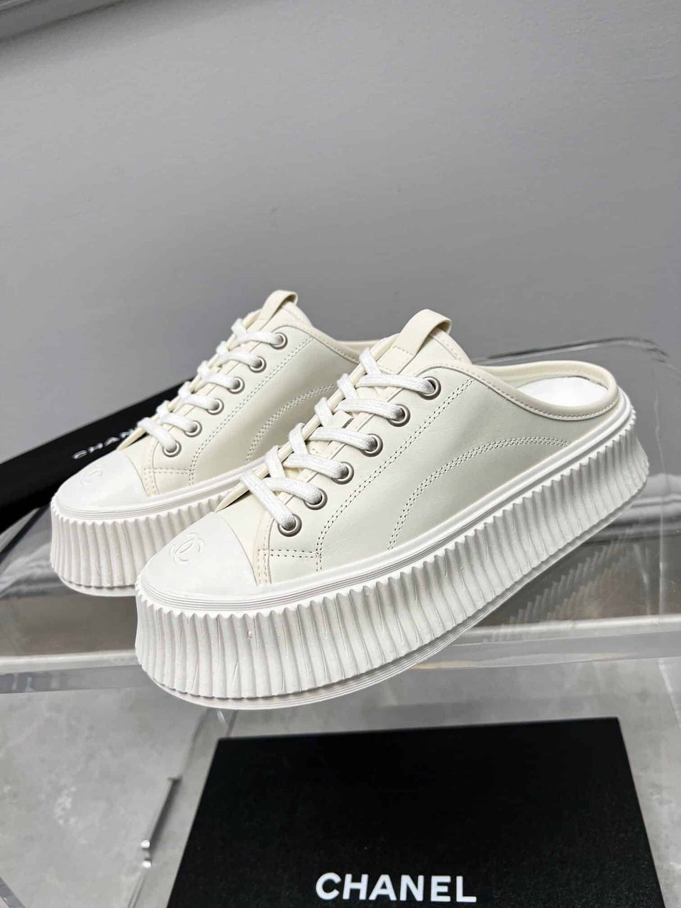 Chanel Platform Shoes Cream view 6