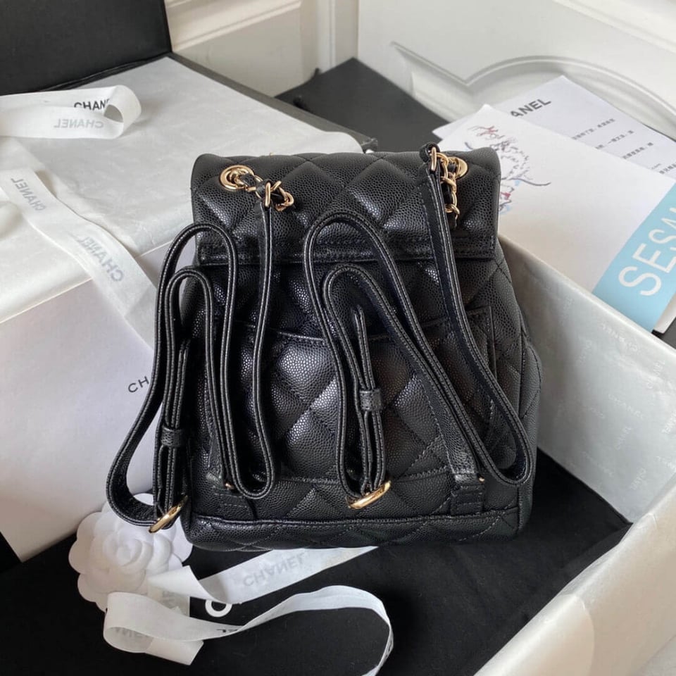 Chanel Small Backpack Grained Calfskin view 7