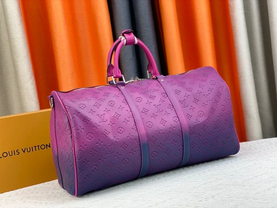 Louis Vuitton Keepall Bandouliere 50Cm Blue And Pink view 4