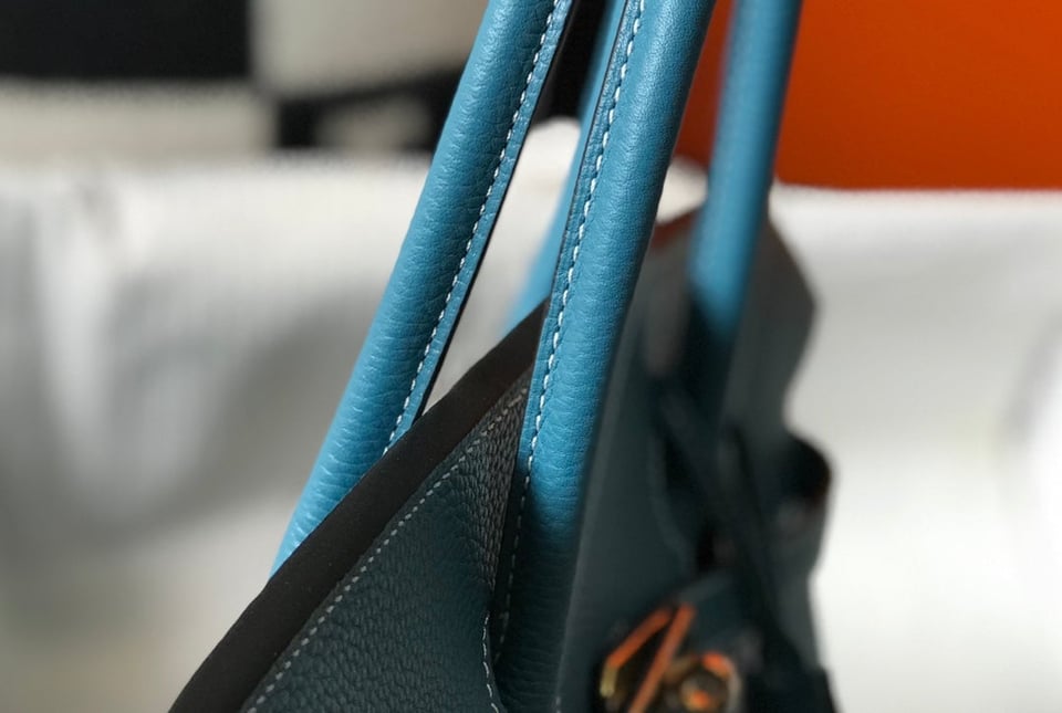 Hermes Birkin 35Cm Blue Togo Leather Gold Hardware view 8