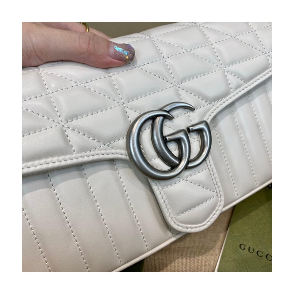 Gucci GG Marmont Small Shoulder Bag White view 8
