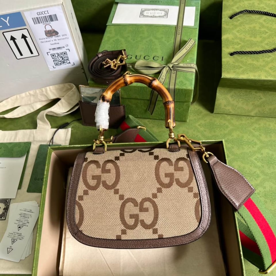 Gucci Bamboo 1947 Jumbo GG Small Top Handle Bag view 10