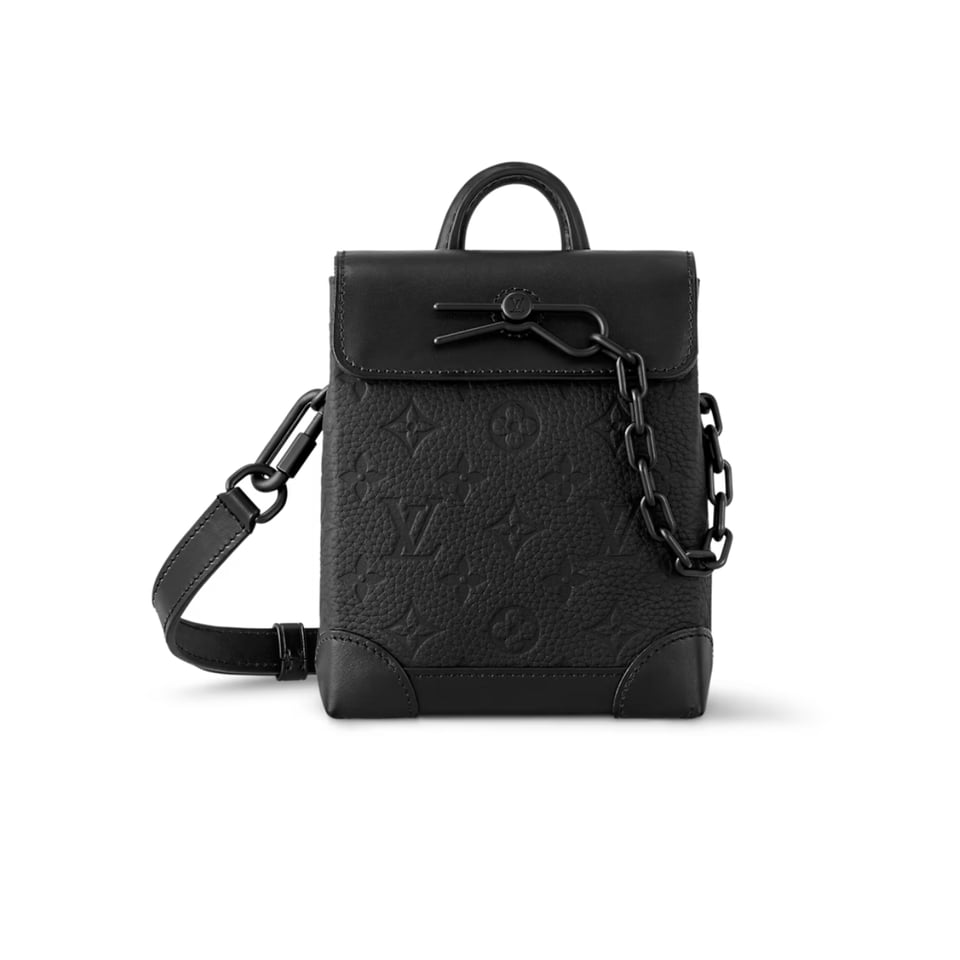 Louis Vuitton Nano Steamer Bag Taurillon Cowhide Monogram Black 14Cm M82772