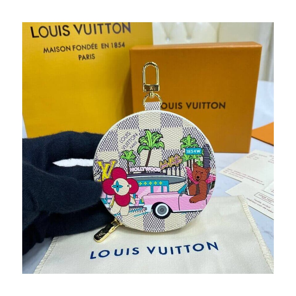 Louis Vuitton Damier Azur Round Coin Purse view 3