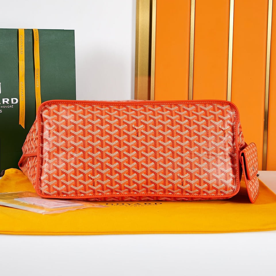 Goyard Saint Louis Gm 40 Orange Canvas Chevroches Calfskin view 11