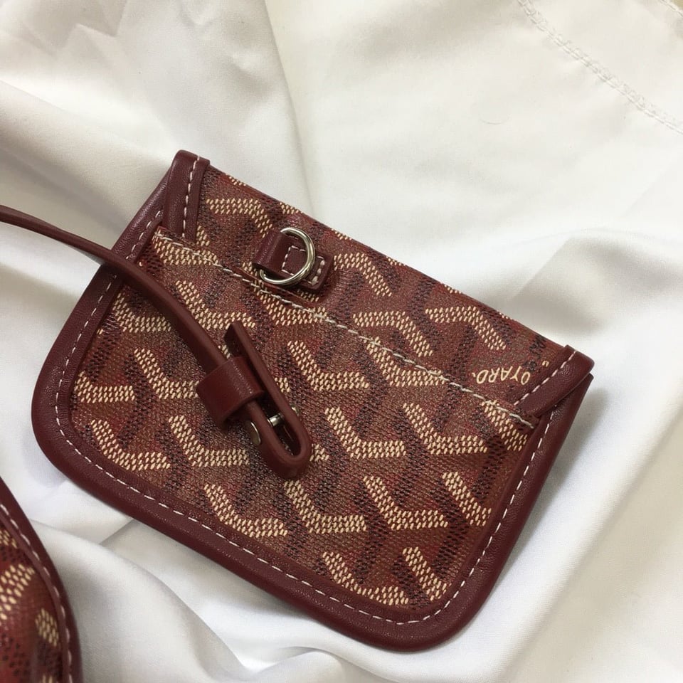 Goyard Anjou Mini Bag 20cm Burgundy Canvas view 10