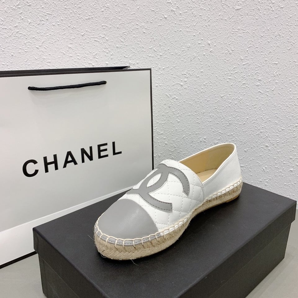 Chanel Cc Espadrilles White Gray view 10