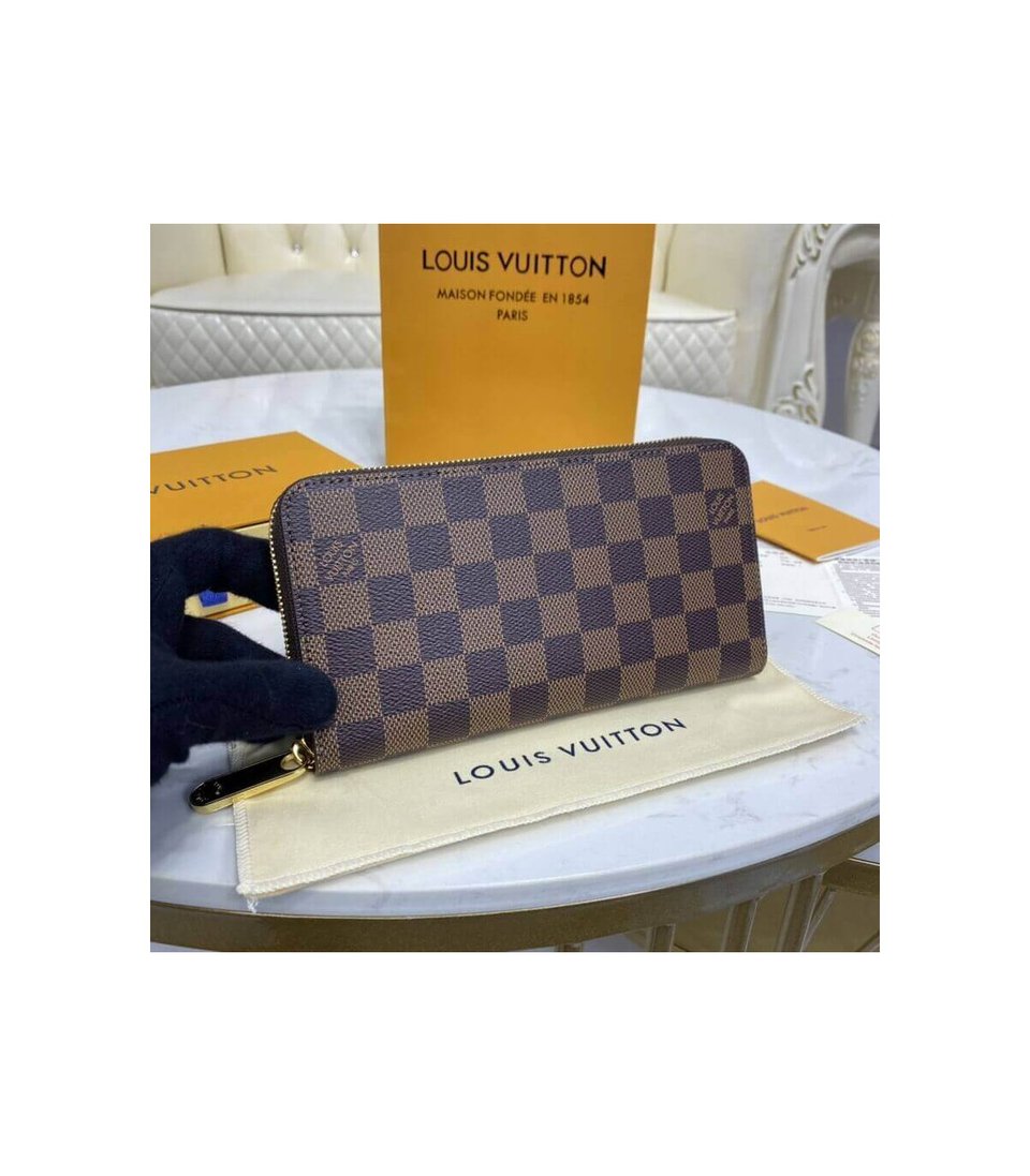Louis Vuitton Damier Ebene Zippy Wallet Brown view 3