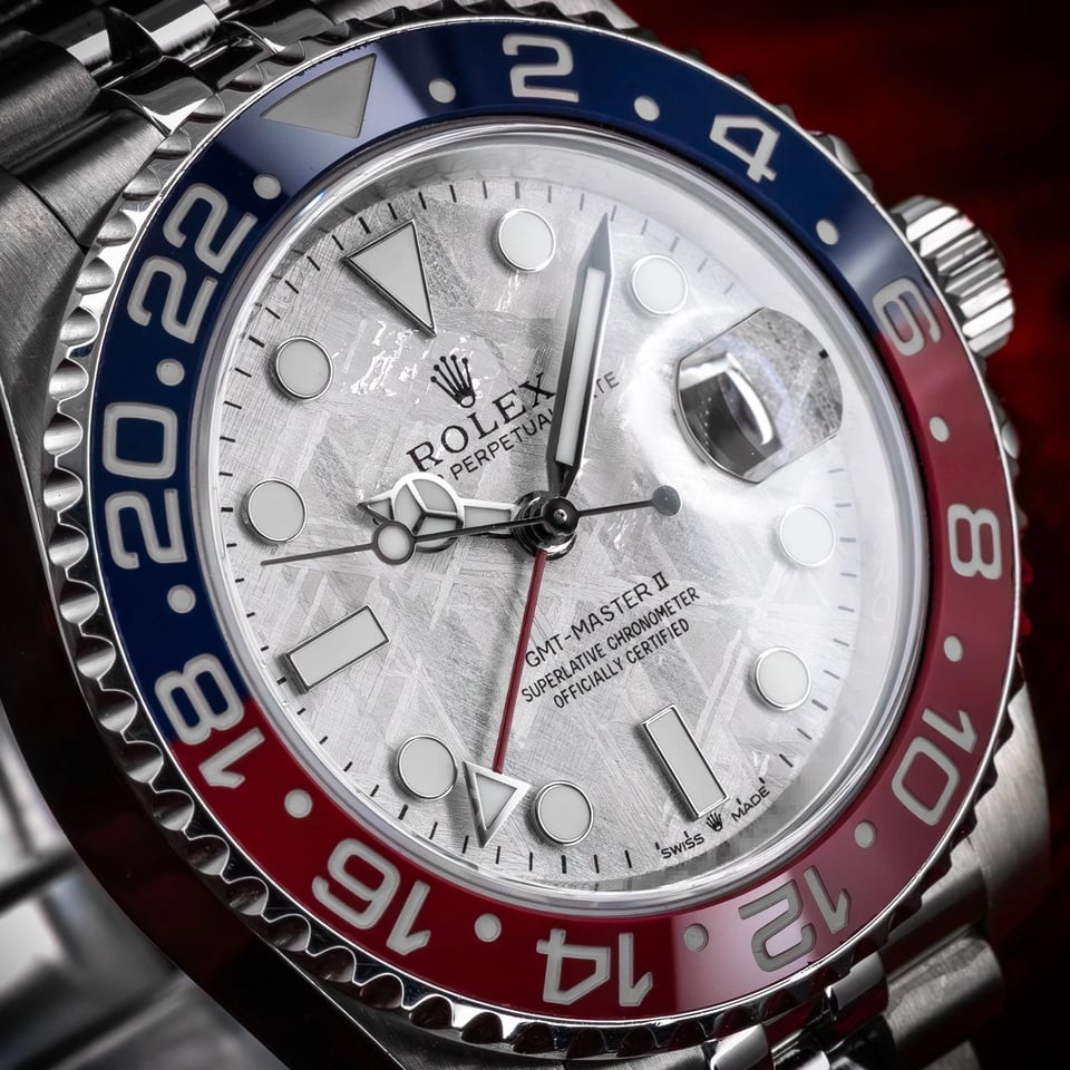 [SUPER CLONE] Rolex GMT-Master II Meteorite Pepsi Jubilee Stainless Steel 116710LN view 7