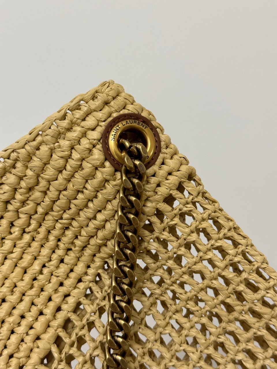 YSL Saint Laurent Icare Raffia Shopping Tote Bag – Natural Beige 43cm/ 16.9in view 5