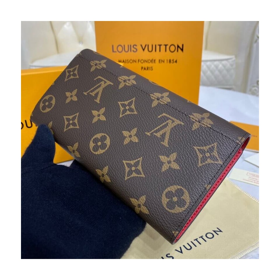 Louis Vuitton Monogram Cavas Sarah Wallet Red view 4