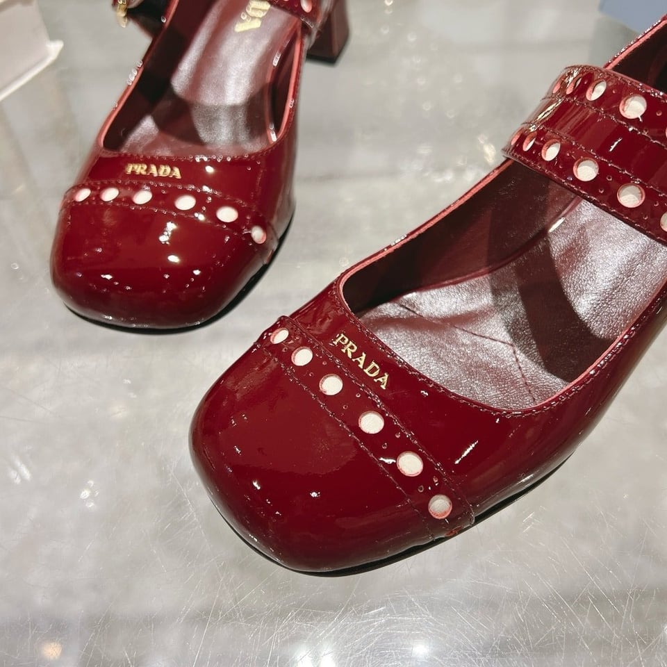Prada Patent Leather Mary Jane Pumps Red view 9