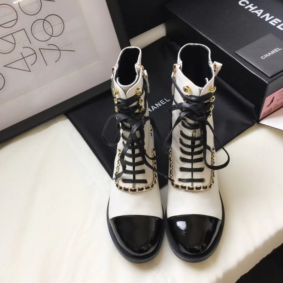 Chanel Botas Para Mujer White And Black view 9