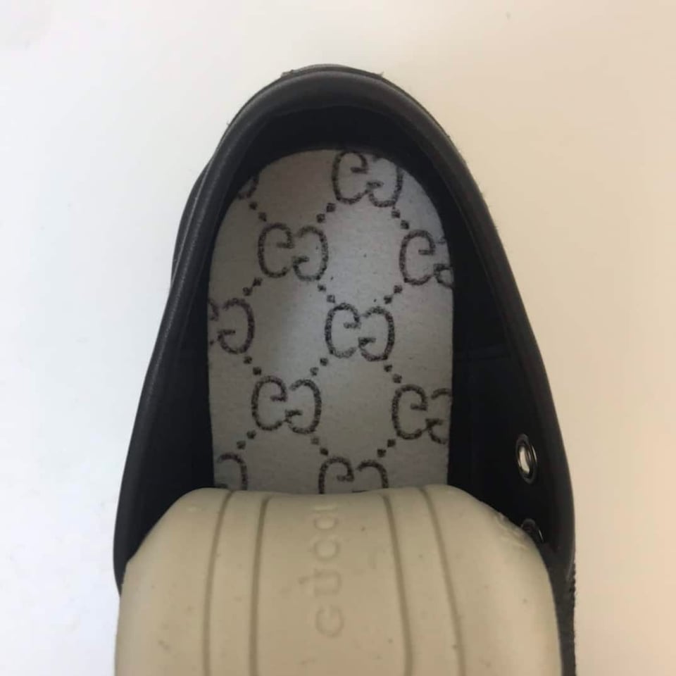 Gucci Women’S Leather Top Sneaker Black view 5