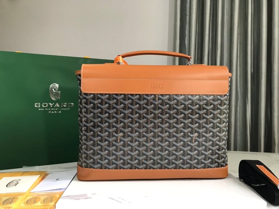 Goyard Citadin Bag 38Cm Black And Tan Canvas view 4
