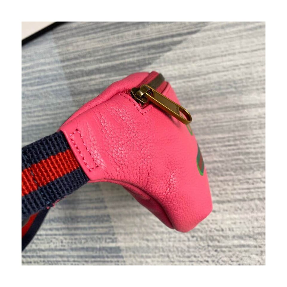Gucci Print Small Belt Bag Waist Body Rose Red view 6