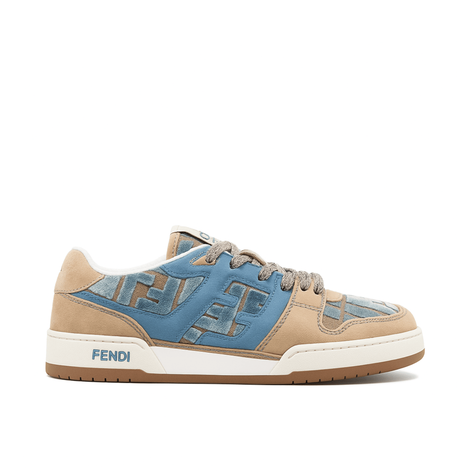 Fendi Match Sneakers Beige And Blue view 2