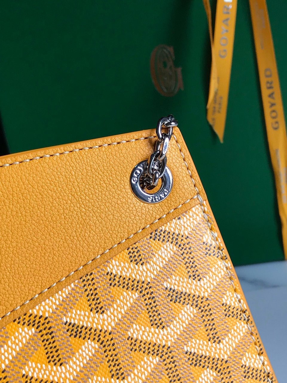 Goyard Rouette Structuré Mini Bag 21 Cm Yellow Goyardine Canvas And Calfskin view 3