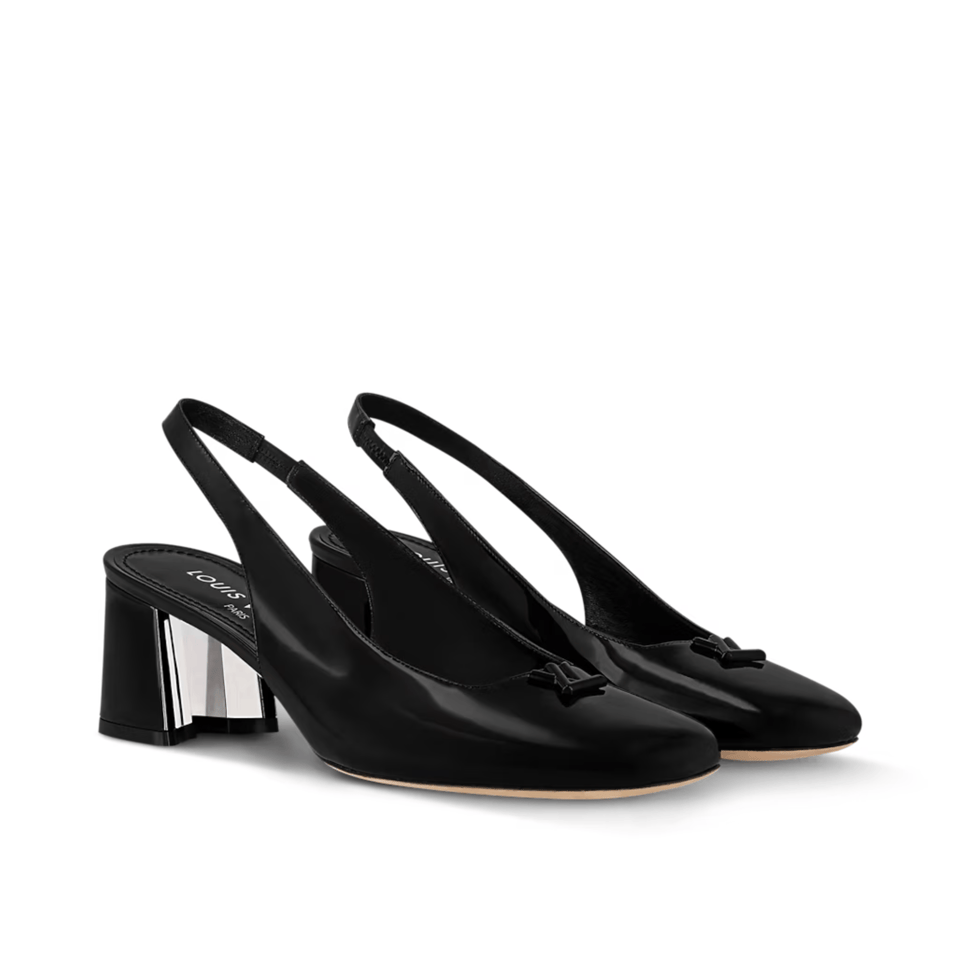 Louis Vuitton Madeleine Slingback Black Patent Leather Pumps 3.5cm view 2