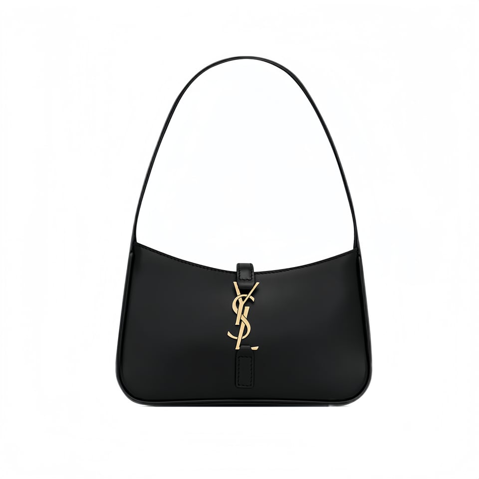 Saint Laurent Le 5 A 7 Mini Hobo Bag In Smooth Black Leather
