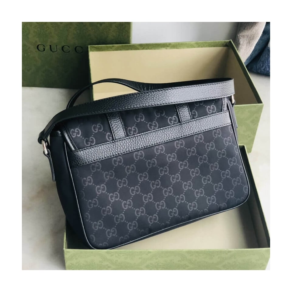 Gucci GG Guccissima Black Nylon Small Messenger Bag 510335 view 8